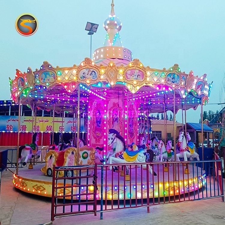 Electric merry go round antique children amusement carousel fairground merry go round carousel for sale