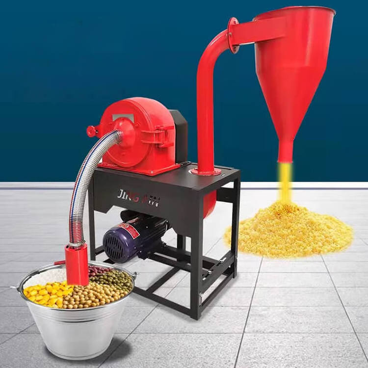 500-600kg/h Small Corn Maize Self-priming Grain Grinder Machine Soybean Disk Hammer Mill Crushing Feed Grinder