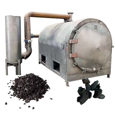 Wood Airflow Hardwood Continuous Coconut Shell Biochar Charcoal Carbonization Stove Furnace Retort Kiln Biochar Making Machine