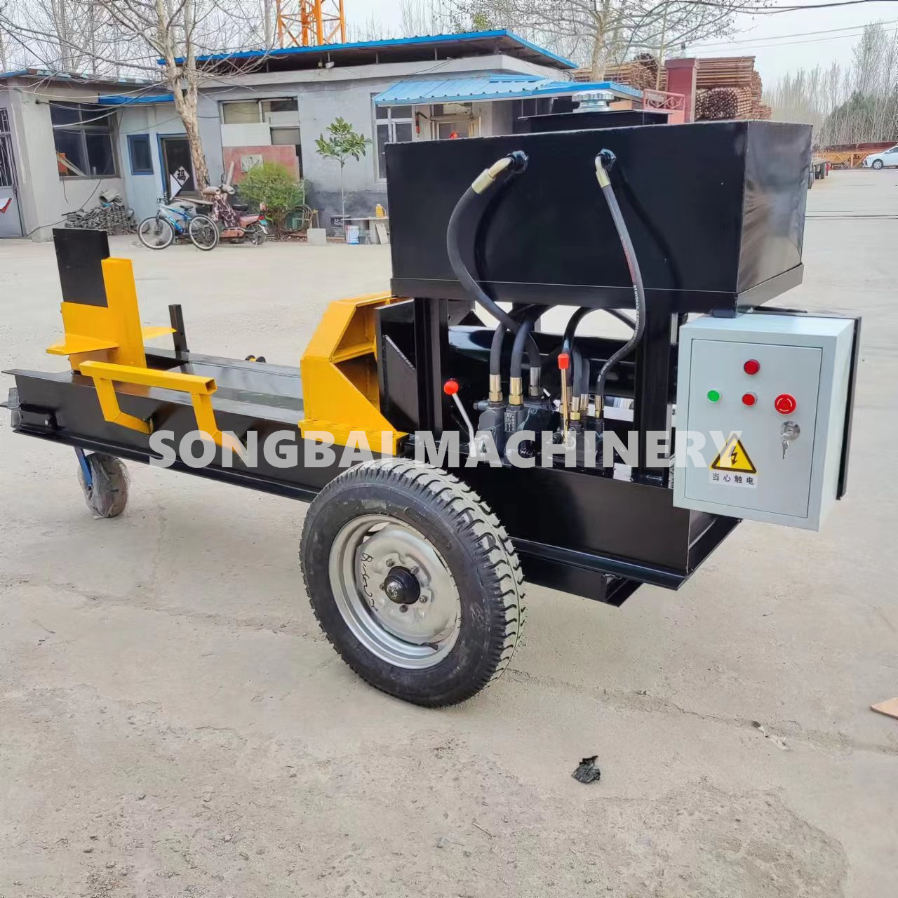 Large Timber Wood Splitting Machine 50 Ton Electric Diesel Engine Log Cutter Splitter Hydraulic Wood Splitter