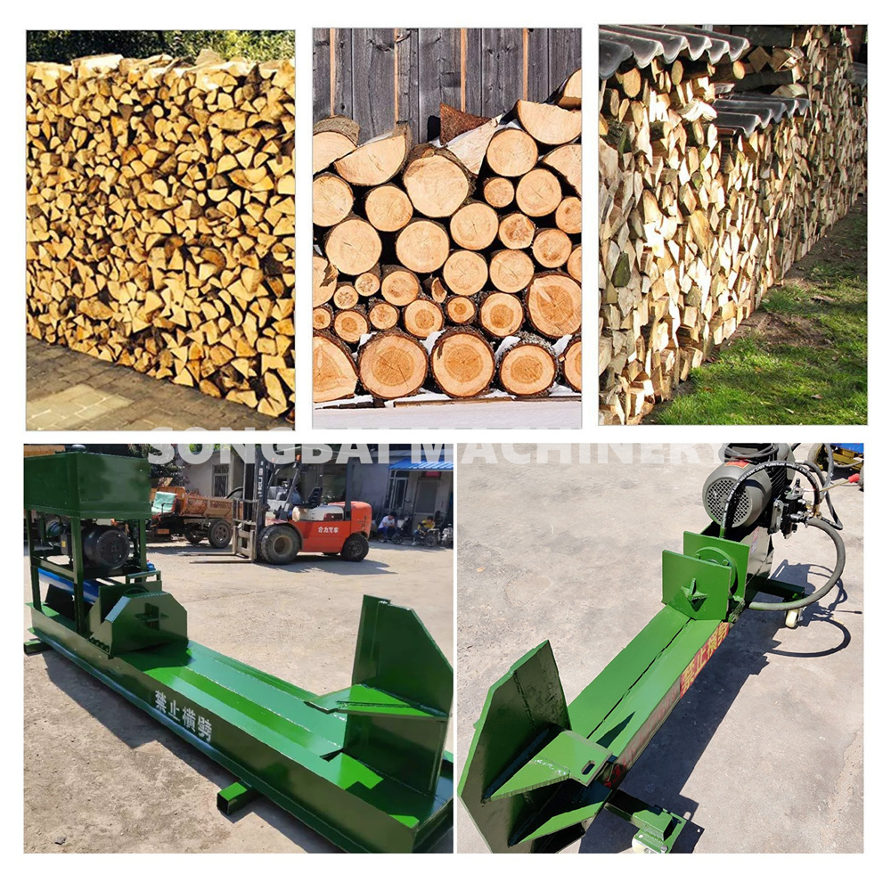 15-40 Tonnes Electric Hydraulic Wood Splitting Machine Horizontal Type Wood Log Cutter Diesel Engine Wood Splitter Machine