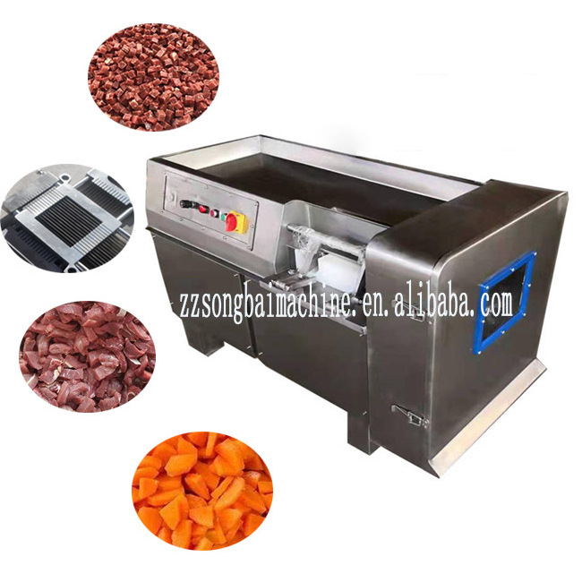 Commerical Frozen Chicken Cube Cutter Dicer QD-350 Frozen Meat Cube Cut Machine Fresh Beef Chicken Cubic