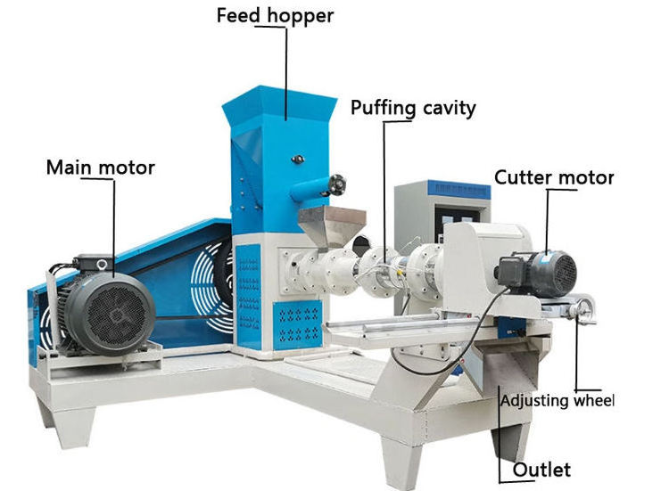 Tilapia fish feed production floating extruder machine fish feed maker small floating fish feed machine