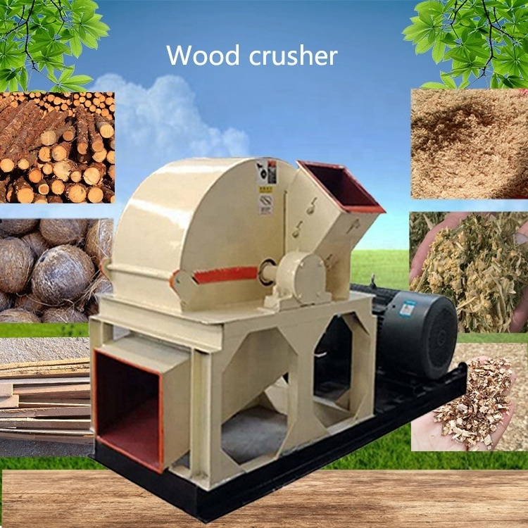 Sawdust Log Making Machine Coconut Husk Grinder Forestry Diesel Wood Chipper Tree Branch Leaf Garden Shredder Mobile Crusher