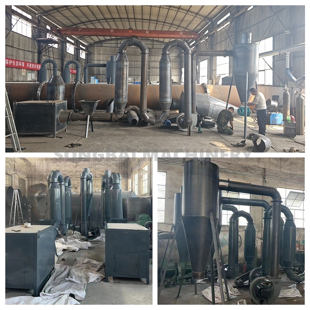 Wood Pellet Production Line Drying Equipment Hot Airflow Pipe Dryer Wood Sawdust Rotary Airflow Dryer Drying Machine