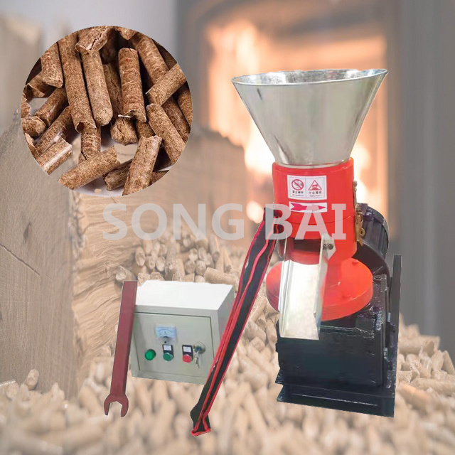 100-150 kg/h Small Olive Tree Firewood Pellet Machine Sawdust Pelletizer Flat Die Wood Pellet Production Making Machine