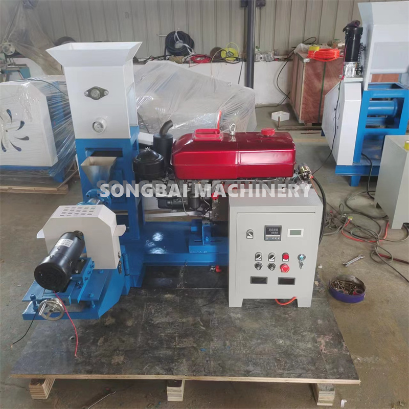 40-200KG/H Diesel Engine Pet Food Processing Machines 15-30HP Floating Fish Feed Pellet Extruder Cat Dog Feed Pellets Maker