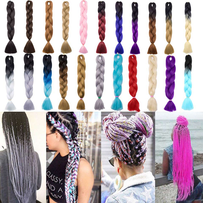 24Inch 100grams yaki texture synthetic crochet twist jumbo braid hair crochet ombre hair for black women