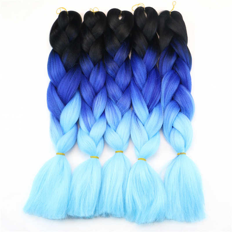 Wholesale 100g three colored jumbo braid synthetic hair for braiding african 3s braid hair 3x for hair beauty