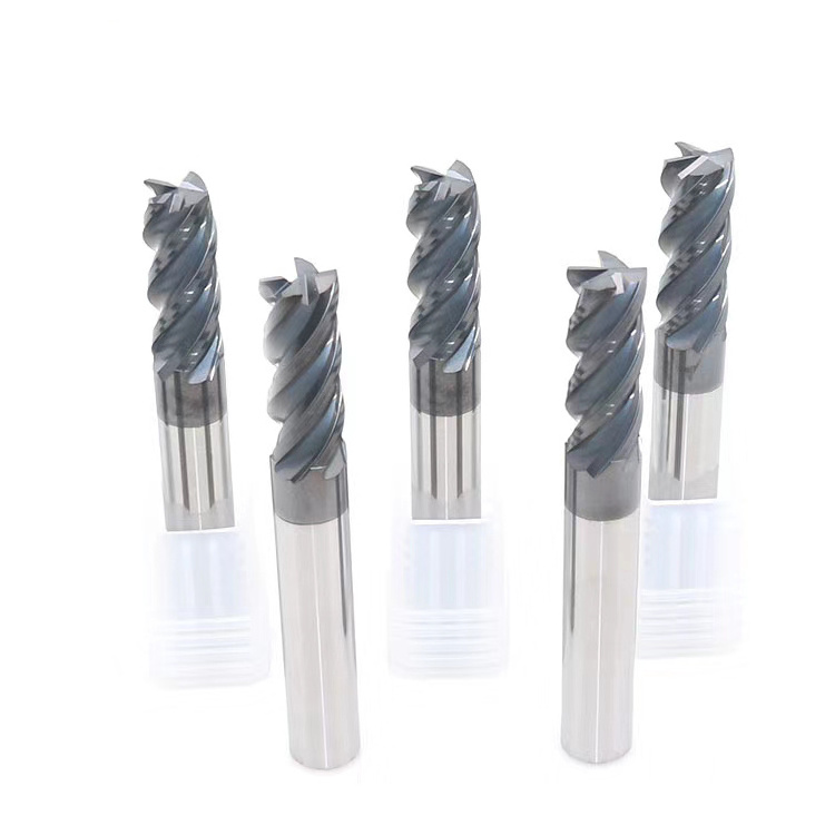 Solid Endmill 4 Flute CNC Milling Cutter Metal Flattened Carbide End Mills