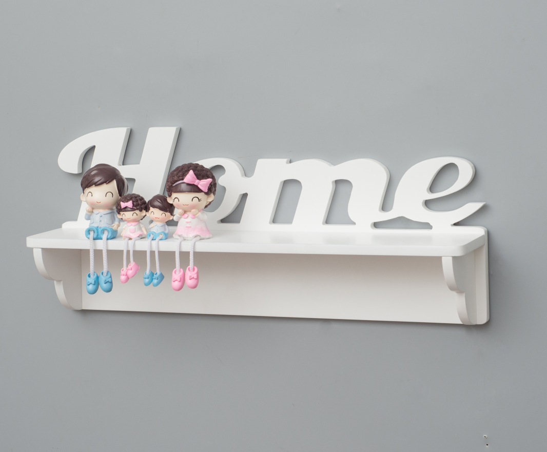 Sweet Home Creative Living Room Bedroom Decoration Clothes Hat Hook Wall Hanging Wooden Storage Shelf