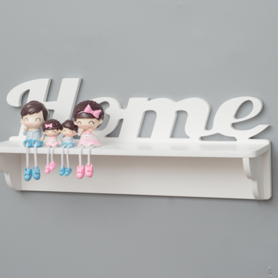 Sweet Home Creative Living Room Bedroom Decoration Clothes Hat Hook Wall Hanging Wooden Storage Shelf