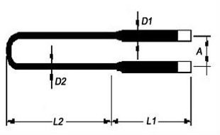 1800C silicon molybdenum MoSi2 rod electric heating elements for high temperature furnace using