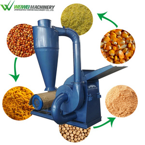 Weiwei maize corn hammer mill 800-1500kg/h crusher feed processing maize corn soybean bran nut shell grinder machines