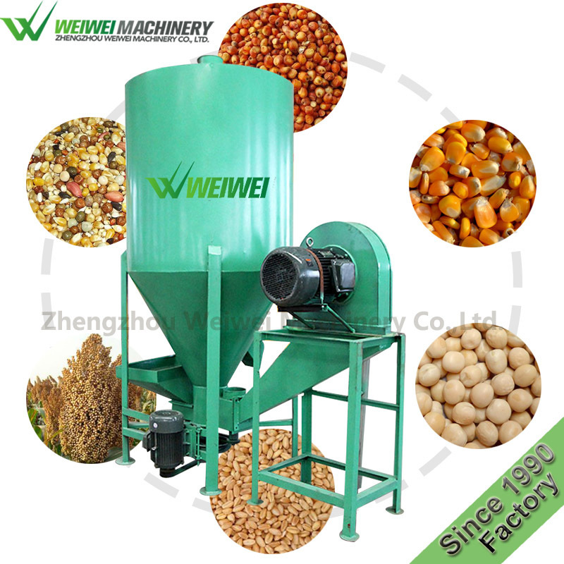 Zhengzhou weiwei livestock vertical feed mixer poultry grain grinder and