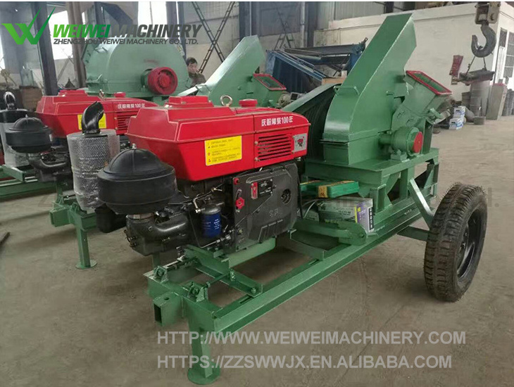 Weiwei model420 chips cheap wood shredder chipper for sale price diesel engine 8 inch