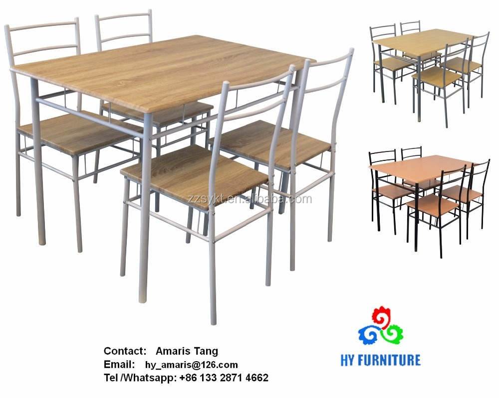 Wood kitchen dining room furniture dining table 4 chairs set wholesale