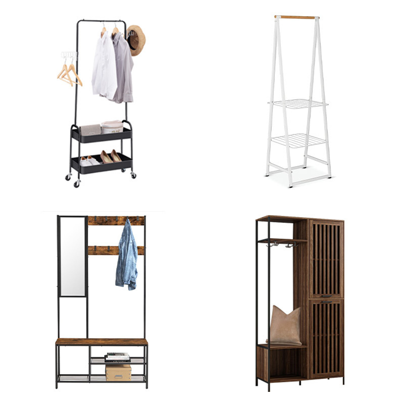 HaiYang furniture custom Portable Clothing Display Coat Stand Rack Metal Coat Rack Clothes Stands Shoe Racks Wholesale