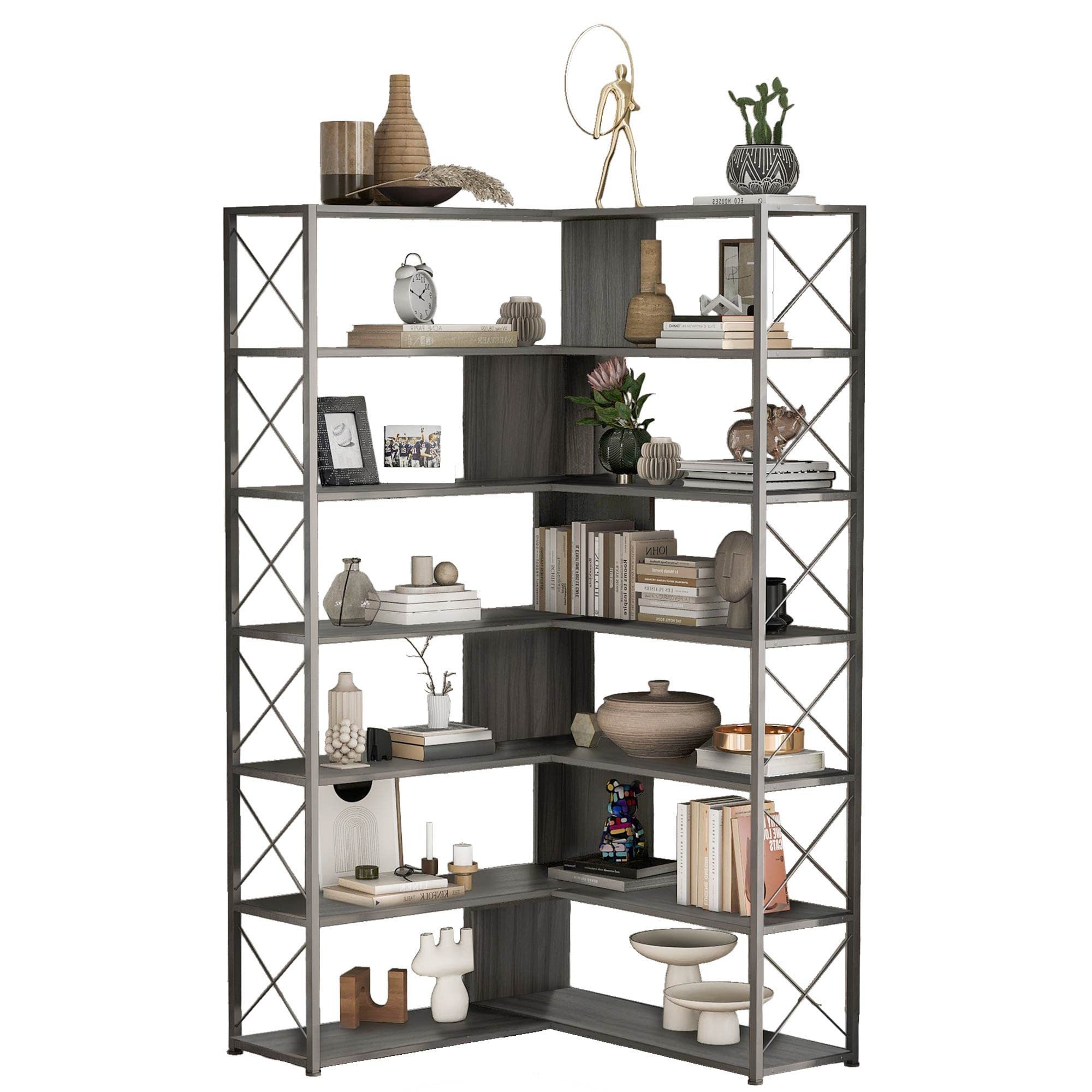 Wholesale Hot Sale New Arrival Wooden  Vintage Bookshelf Of Household Industrial Standing Storage Racks Bookcase