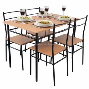 Wood kitchen dining room furniture dining table 4 chairs set wholesale