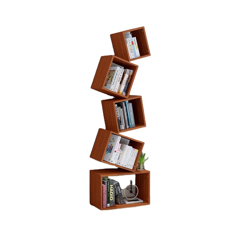 Metal Wooden Home Brackets Storage Display Book Wall Corner Multilayer Bookcase Rack Shelf