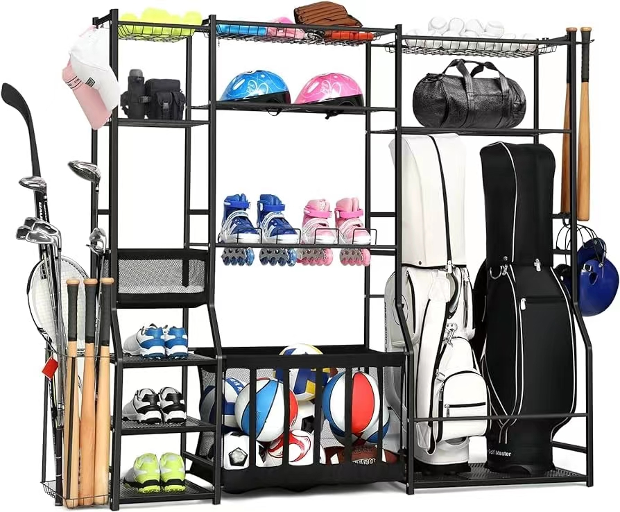 High-end customization Golf Bag Storage Garage Organizer sports organizer  Large Storage Rack for Garage,Holds golf clubs,balls