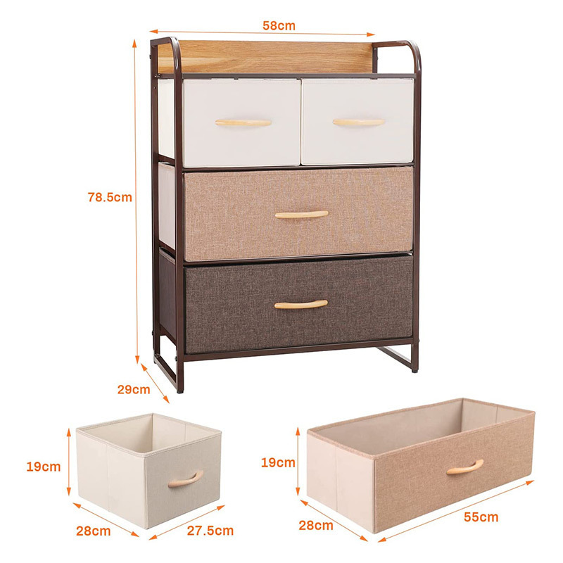 Multi Drawer Storage Cabinet 4 Drawer Fabric Chest