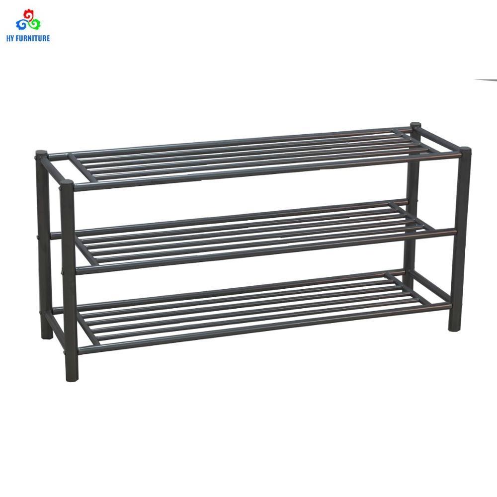 Heavy duty 3 tiers metal shoe organizer shoe rack display wholesale