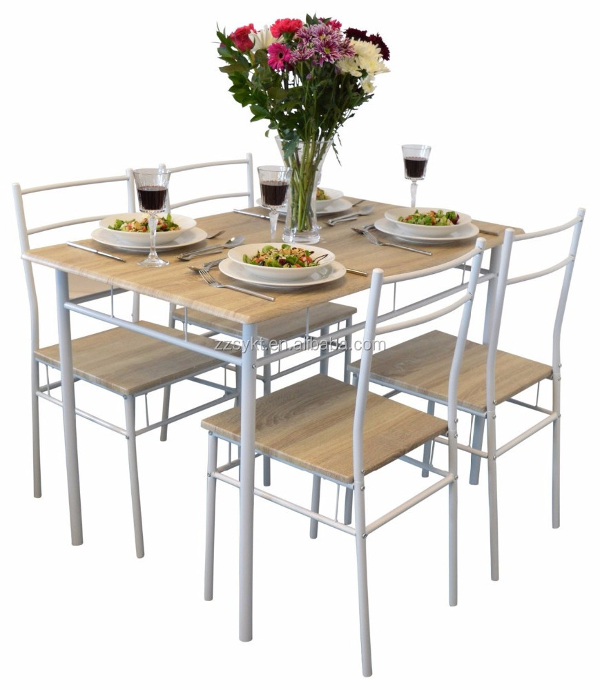 Wood kitchen dining room furniture dining table 4 chairs set wholesale