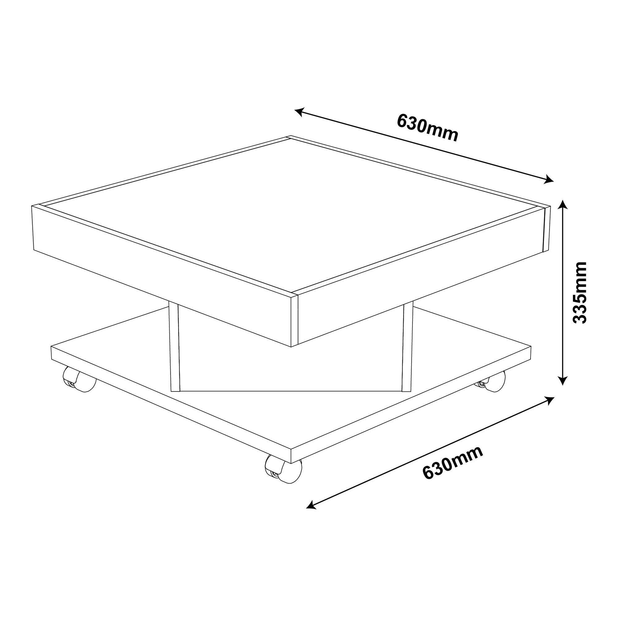 2024 latest best price   Square Coffee Table with Casters Mdf Coffee Table, Rustic Brown , living room furniture