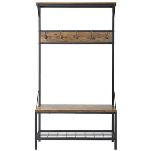 industrial coat hanger with shelf hanging  clothes stand rack with shoe rack