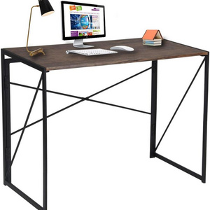 Writing Computer Desk Modern Simple Study Desk Industrial Style Folding Laptop Table for Home Office Brown Notebook Desk