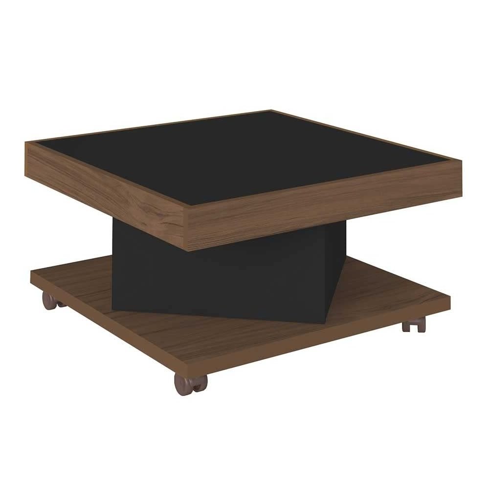 2024 latest best price   Square Coffee Table with Casters Mdf Coffee Table, Rustic Brown , living room furniture