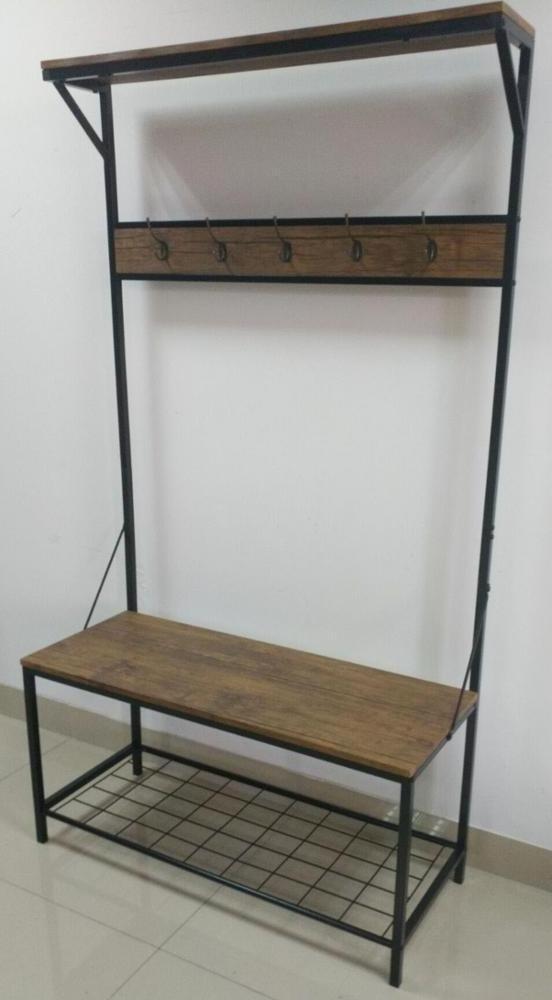 industrial coat hanger with shelf hanging  clothes stand rack with shoe rack