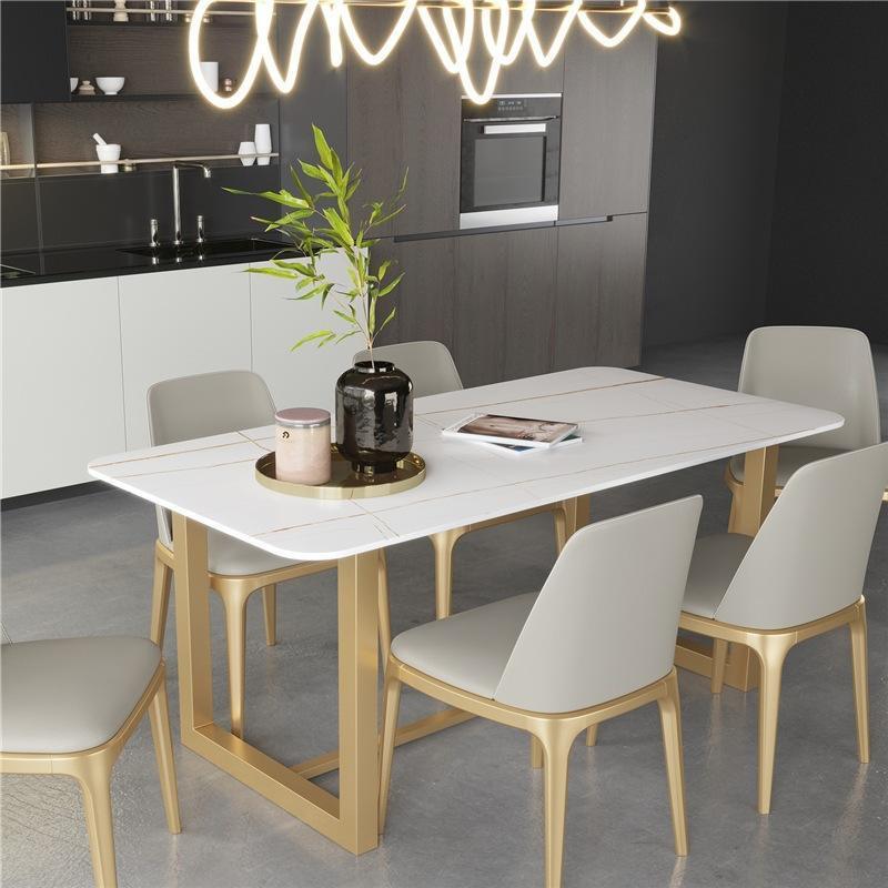 Italian Modern Folding Extendable Furniture Dining Table Sets Luxury 6 Chairs Ceramic Marble Dining Table Set