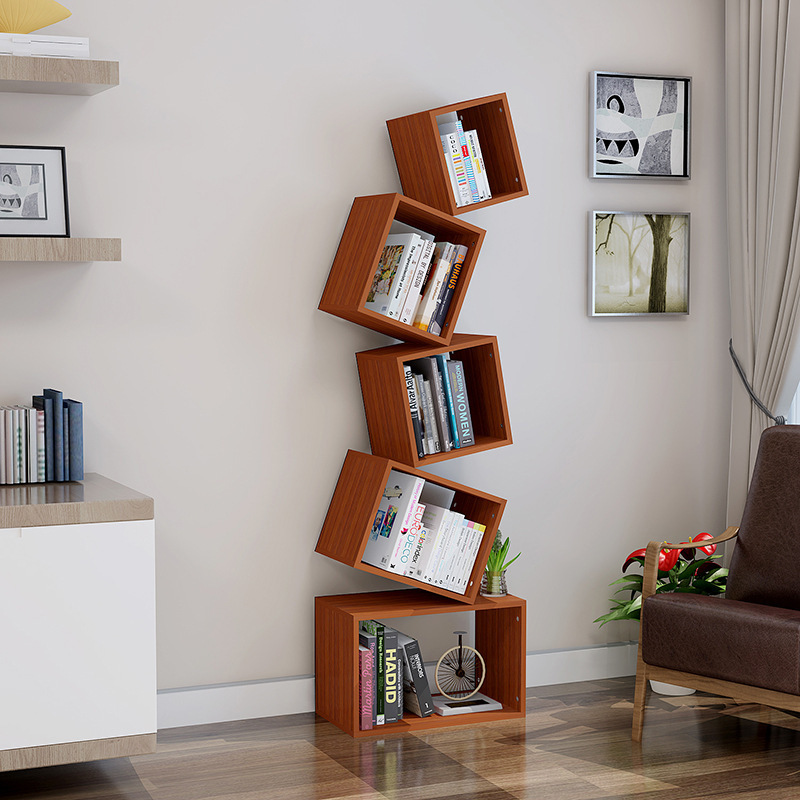 Metal Wooden Home Brackets Storage Display Book Wall Corner Multilayer Bookcase Rack Shelf