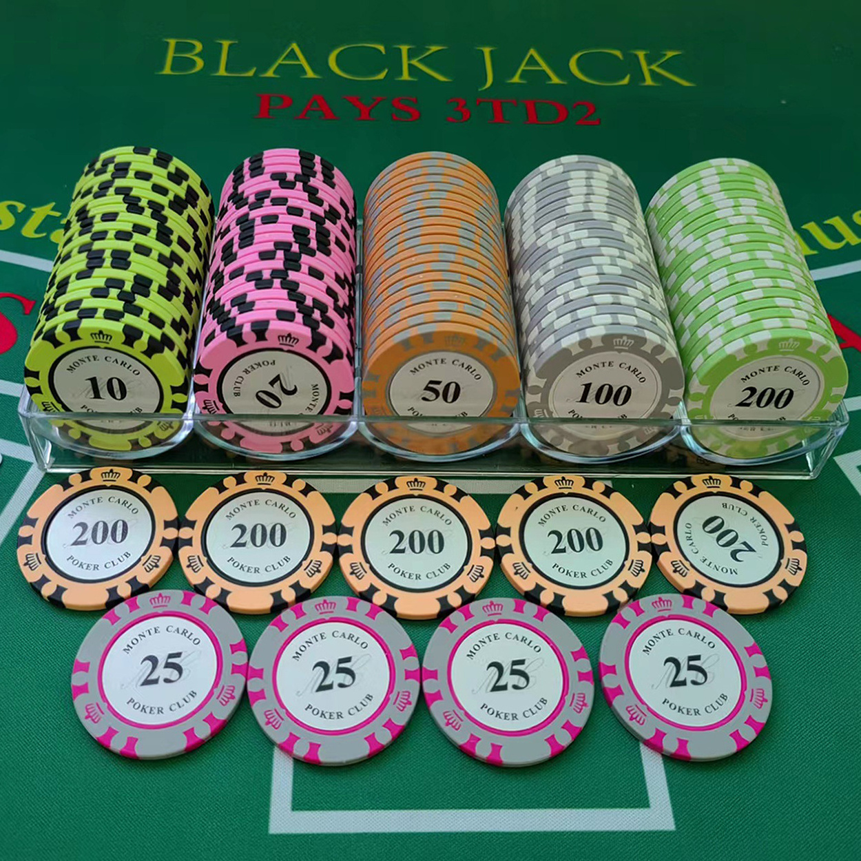 Custom Design Casino Poker Chips Ceramic Clay Poker Chips Set With Custom Logo 1000  10G 12G 14G