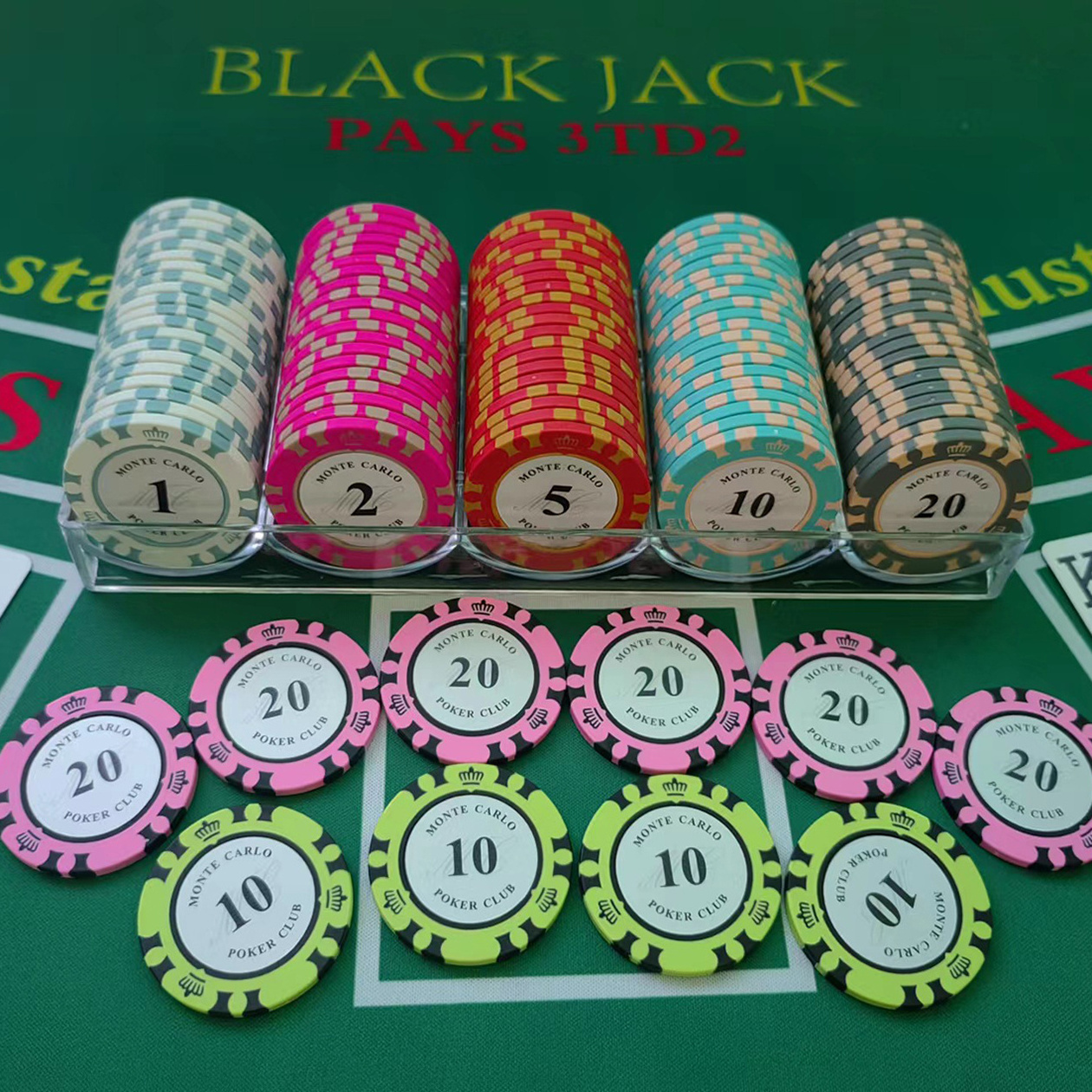 Costom Ept Chips De Poker Set 1000 500 300 Clay Ceramic Chips Case 500 Custom Monte Carlo 10G 12G 14G