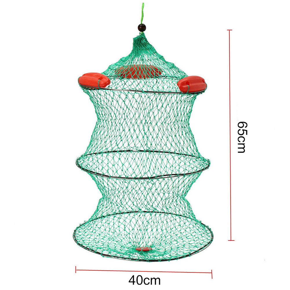 Foldable Fishing Nets Trap Drying Nylon-fishing-net Creels Cage Lobster Crab Trap Mesh PE Carton TX Support Monofilament 2cm 1m