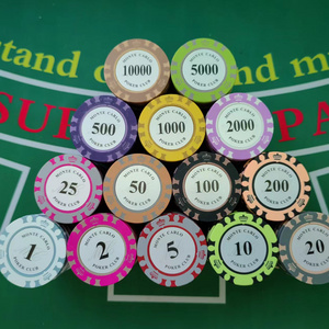 Costom Ept Chips De Poker Set 1000 500 300 Clay Ceramic Chips Case 500 Custom Monte Carlo 10G 12G 14G