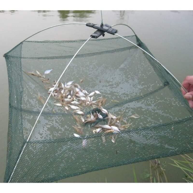 Portable Prawn Bait Crab Shrimp Net Drop Landing Fish Pier Harbour Pond Umbrella Shape Folding Fishing Nets