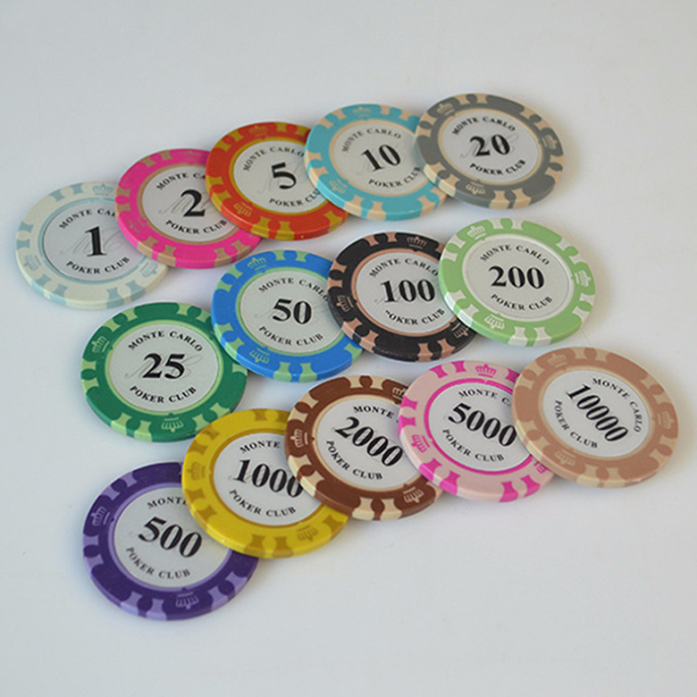 Custom Design Casino Poker Chips Ceramic Clay Poker Chips Set With Custom Logo 1000  10G 12G 14G