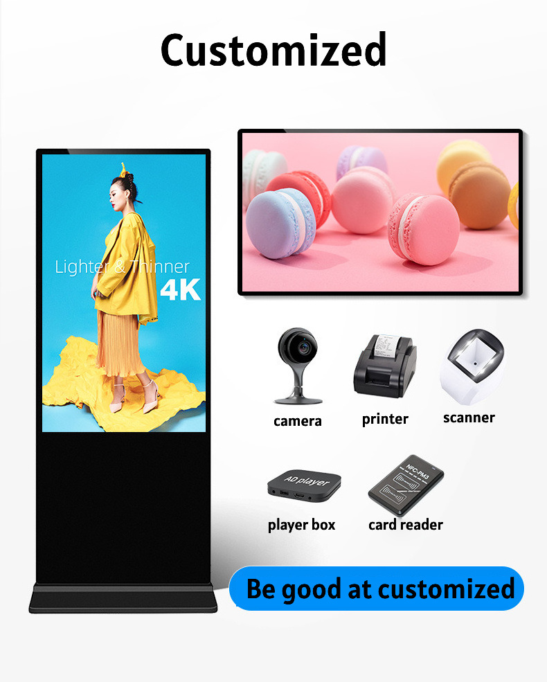 2/4K 2+16G digital android lcd indoor kiosk touch screen advertising boards display Other Advertising Equipment digital signage