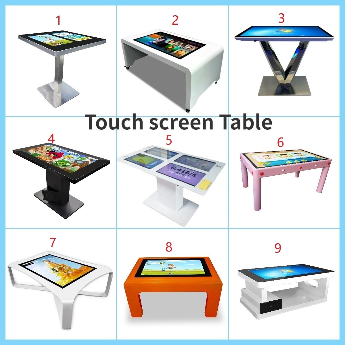 43 inch Entertainment Smart Android restaurant Tablets Pc Waterproof 10 Points lcd Touch Screen Coffee Table