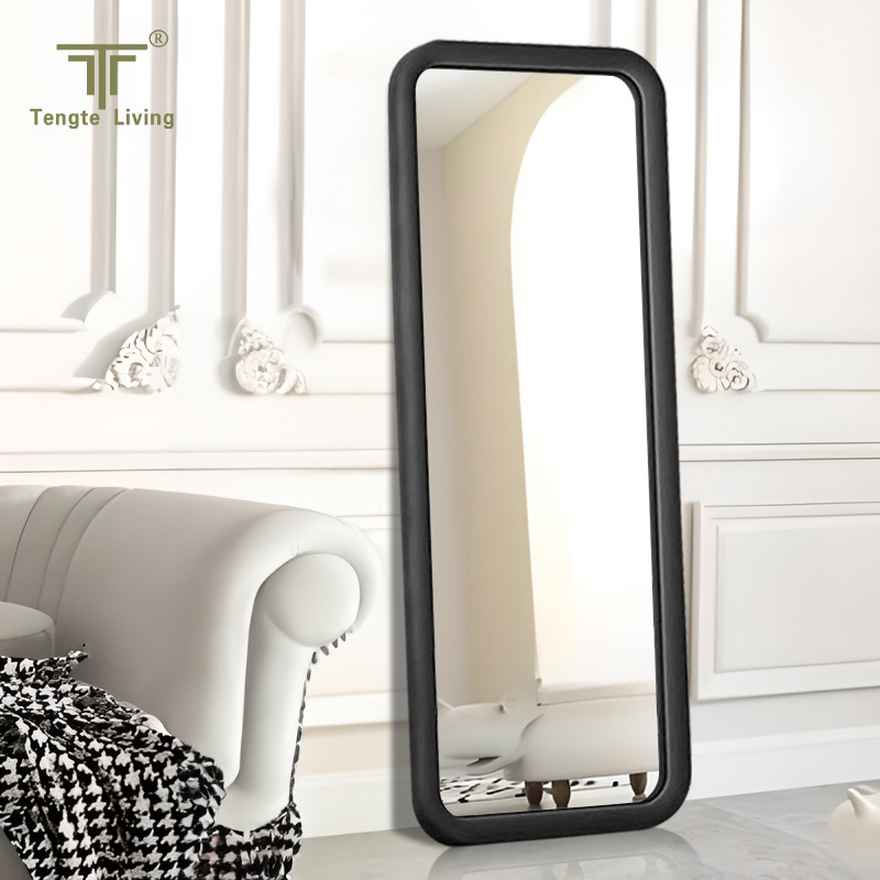 custom Modern Rectangular Velvet flannel Floor Decorative mirrors Large Glass Design Full-Length Wall Decor Mirror