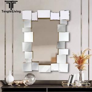 Wholesale Vintage Silver Mirror PU Framed Carved Decor for Wall Decor for Living Room Bedroom Bathroom