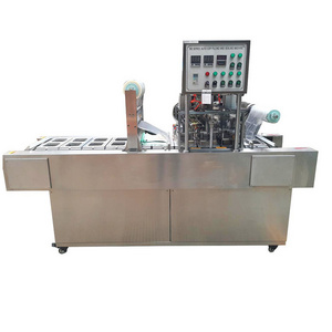 Automatic stainless steel lunch tray sealing machine/meal box sealer/ice cream porridge coffee cup filling machine