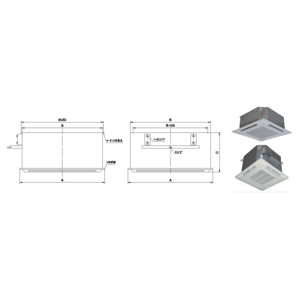 water fan coil  fcu cassette fan coil unit