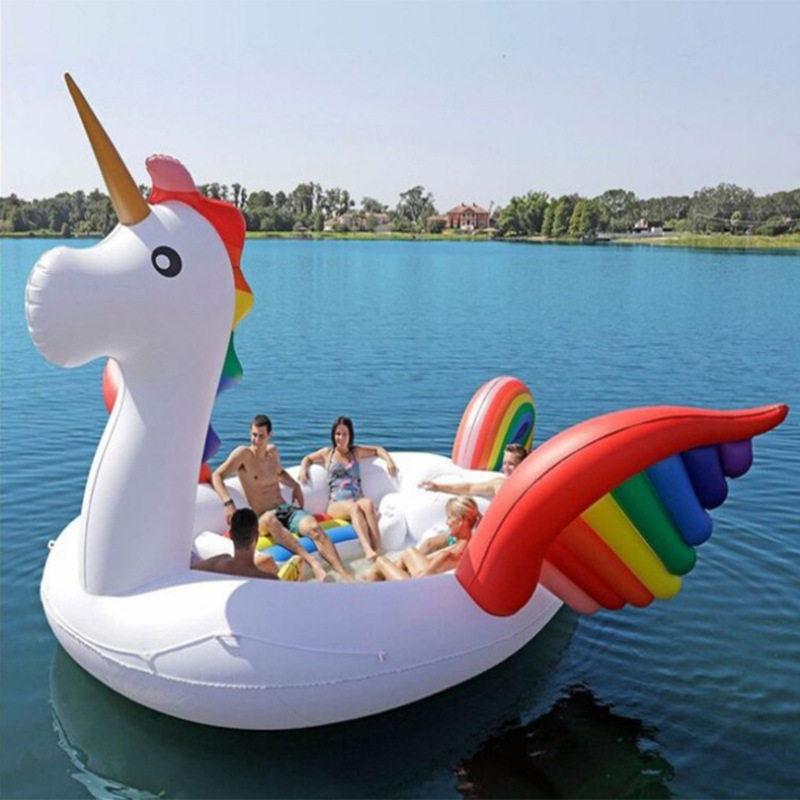 PVC Inflatable Swimming Float Customizable Flamingo Unicorn Inflatable Bay Breeze Boat Water Floating Party Swimming Pool