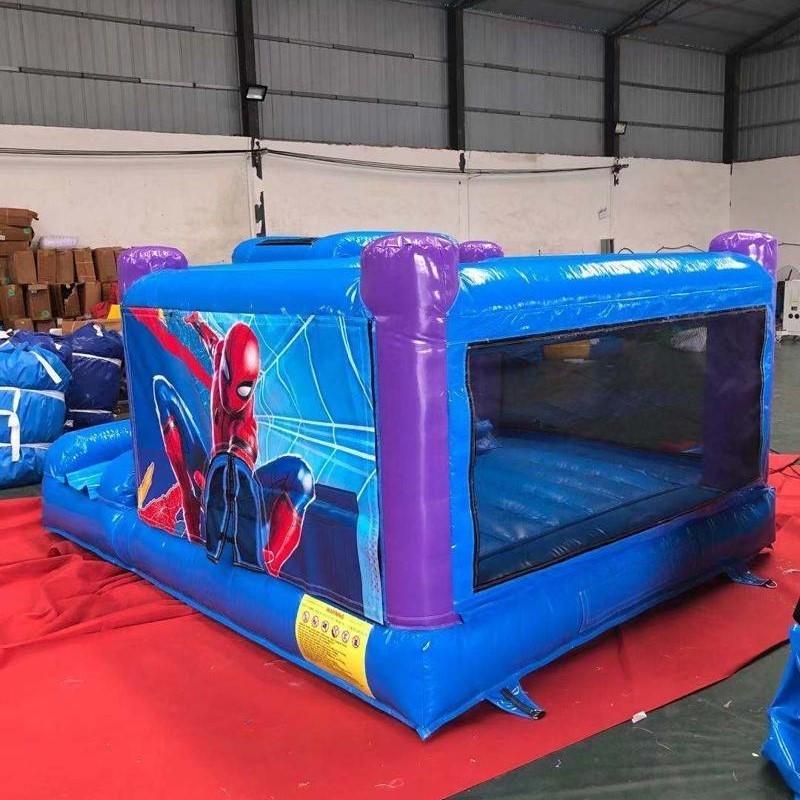 Pvc Commercial Toddler Cartoon Inflatable Spider Man Bouncy Castle Combo Inflatable Spiderman Bounce House with Slide